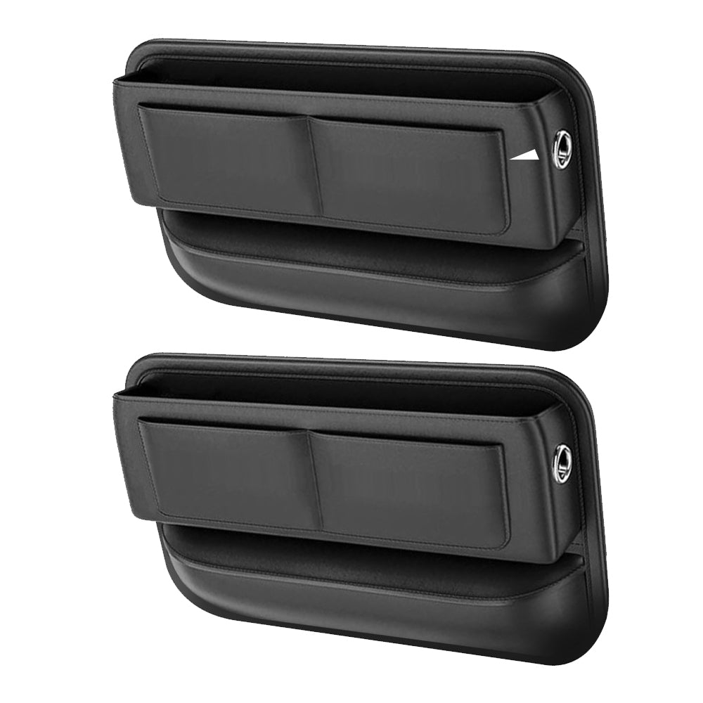 2Pcs Car Seat Gap Filler Leather Phone Holder Side Organizer