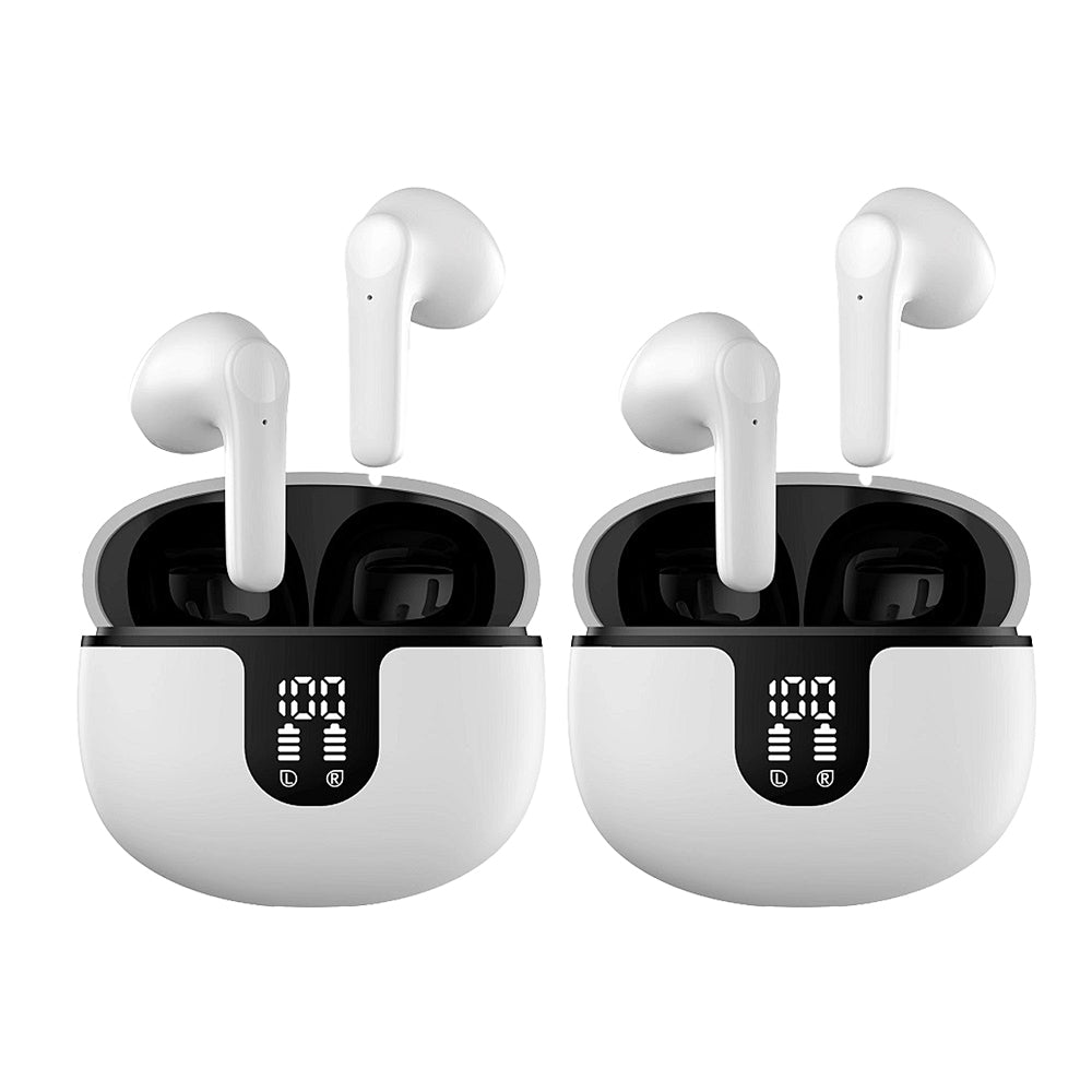 2Pcs Wireless Bluetooth Sport Headphones Touch Control with LED Display