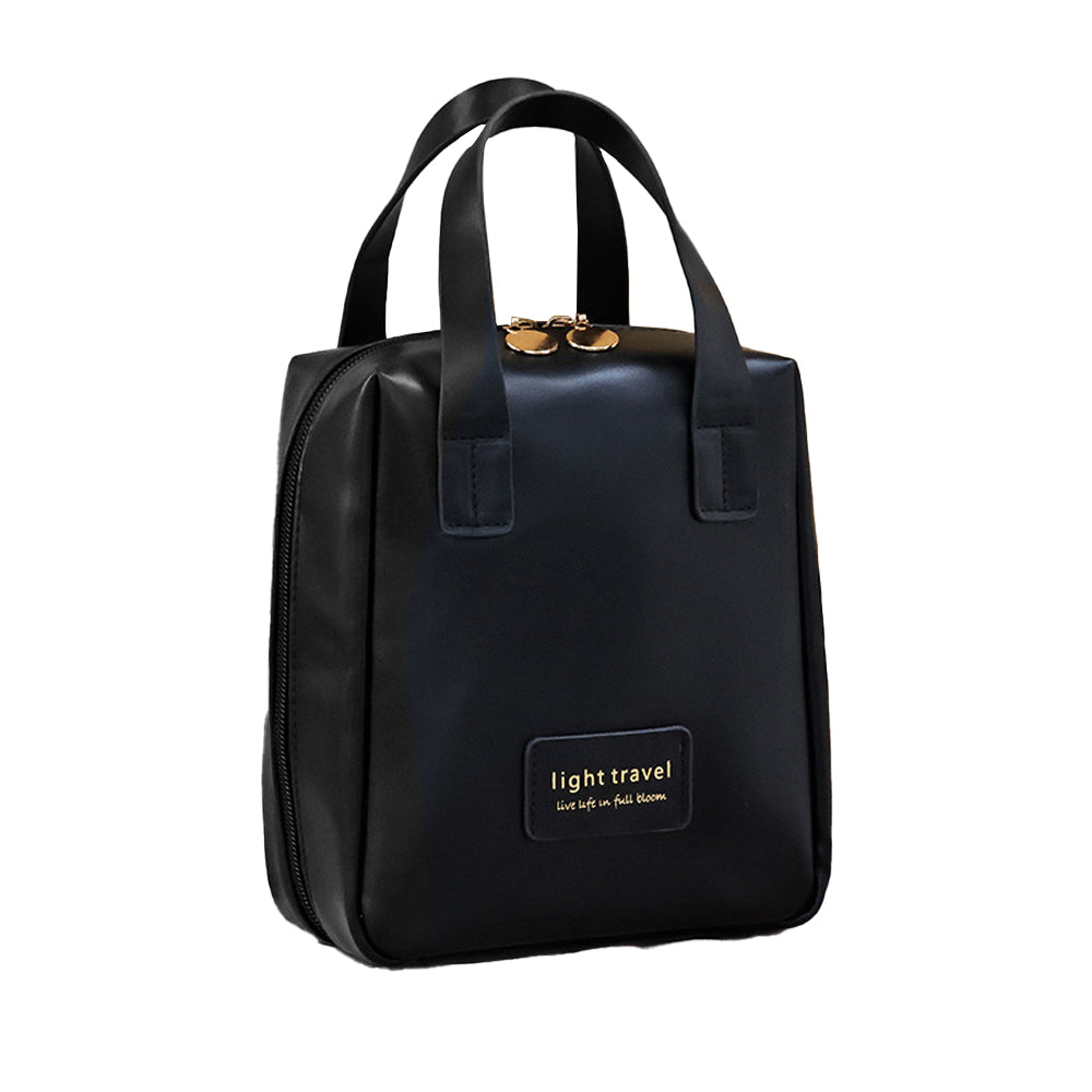 PU Leather Travel Cosmetic Bag with Handle