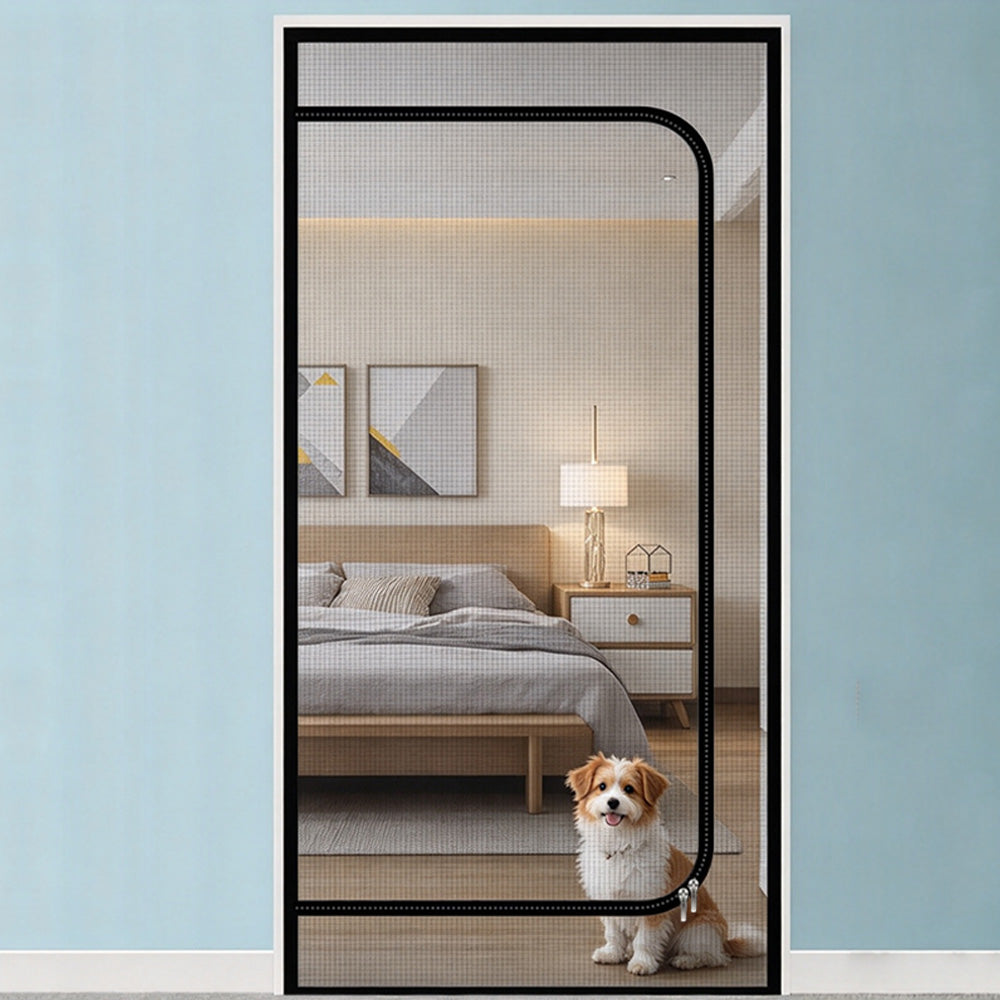 Zippered Pet Mesh Door Barrier for Cats Small Dogs up to 150x220cm-Style 1
