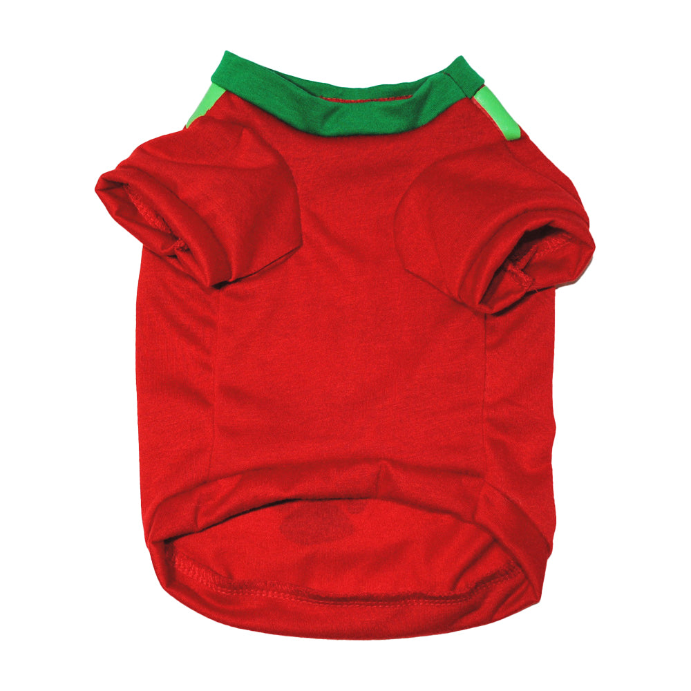 2Pcs Dog Cat Christmas T-Shirt Clothes Vest Puppy Pet Apparel Costume Coat Jacket-Green Belt and Gaiter