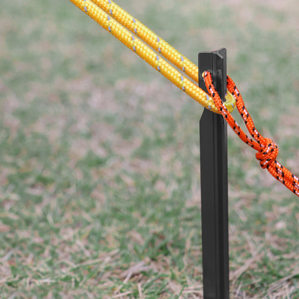 8Pcs Aluminum Alloy Tent Stakes Outdoor Camping Trip Tent Peg with Rope