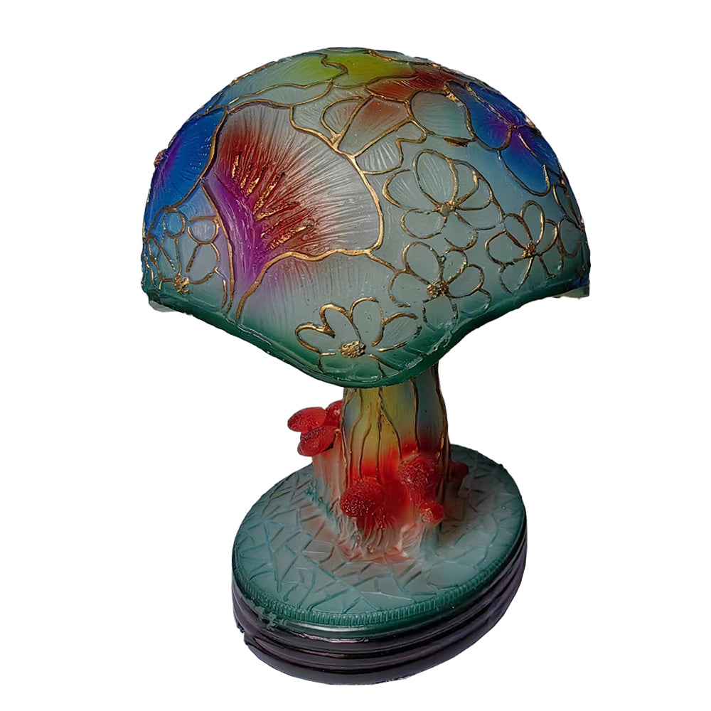 Bohemian Resin Painting Glass Mushroom Table Lamps