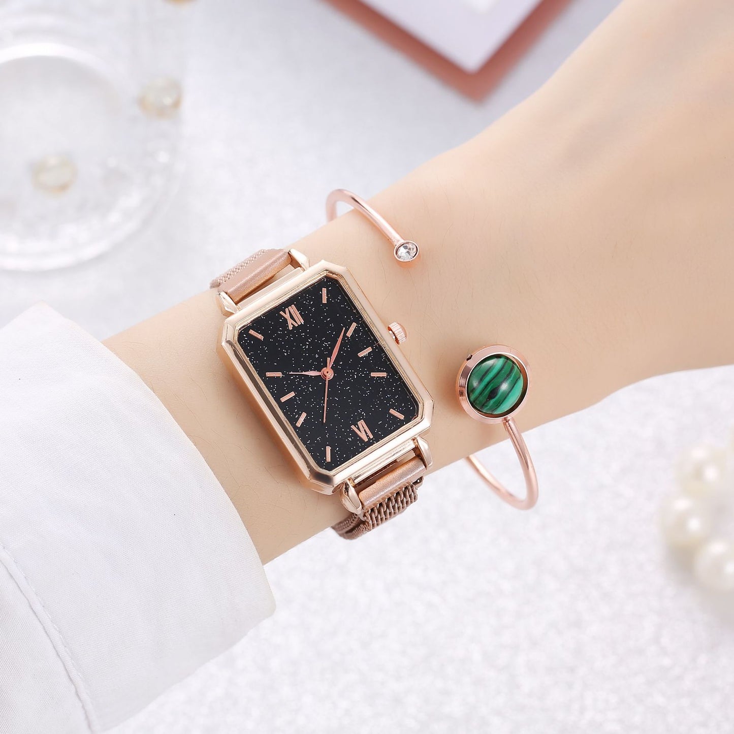 Fashion Square Watch Bracelet Set for Women