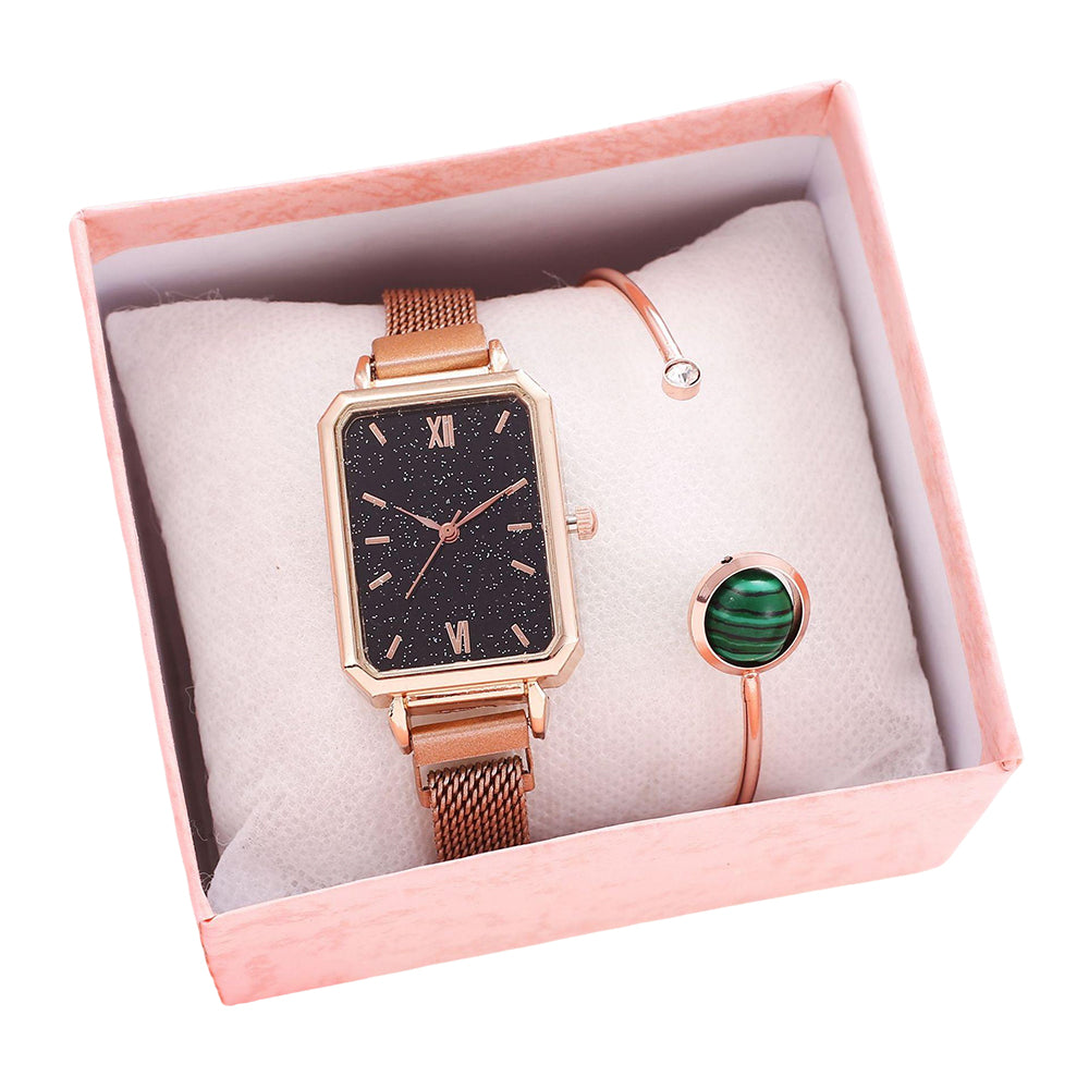 Fashion Square Watch Bracelet Set for Women
