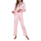 Print Satin Pyjamas Set-Stripes