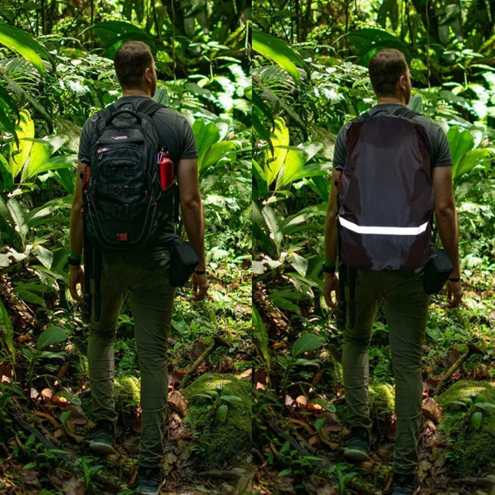 2Pcs Water-Resistant Outdoor Backpack Rain Cover with Reflective Strip