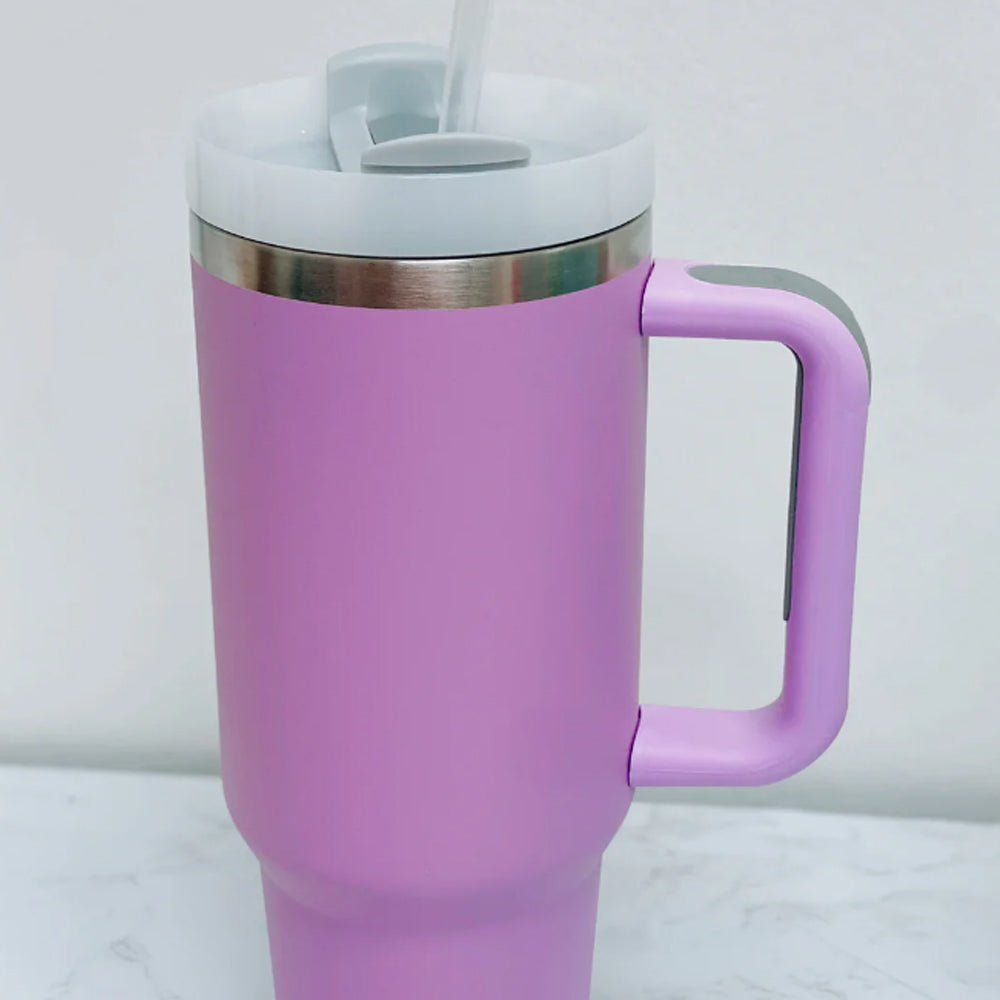1200ML Stainless Steel Vacuum Insulated Tumbler with Straw and Lid Handle Mug