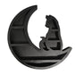 Wooden Shelf Halloween Crystal Display Shelf Decor-Cat in the Moon
