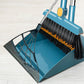 3Pcs Set of Plastic Broom with Foldable Standing Dustpan and Scraper Broom