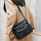 Retro Multi Pockets Crossbody Bag PU Leather Crossbody Shoulder Bag for Women