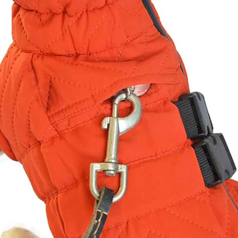 Dog Coat 4 Legs Covered Windproof Waterproof Dog Winter Jacket-Orange