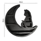 Wooden Shelf Halloween Crystal Display Shelf Decor-Cat in the Moon