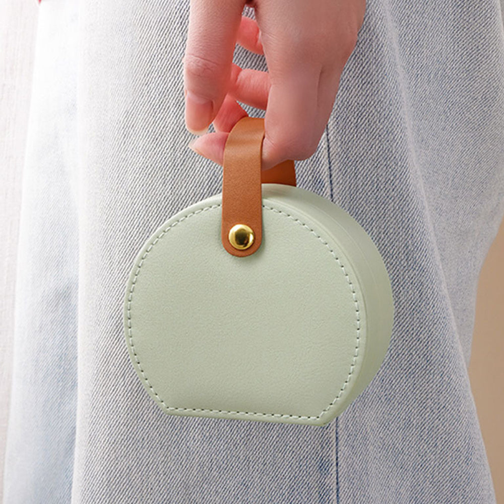 PU Leather Mini Travel Jewelry Storage Box for Earring Necklace