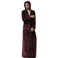 Winter Long Flannel Hooded Bath Robe