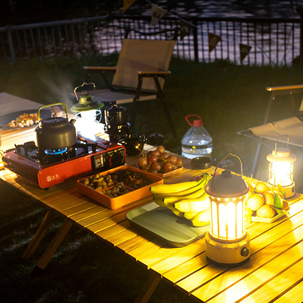 Retro Tent Camping Lantern LED Lantern Outdoor Portable Rechargeable Night Lamp