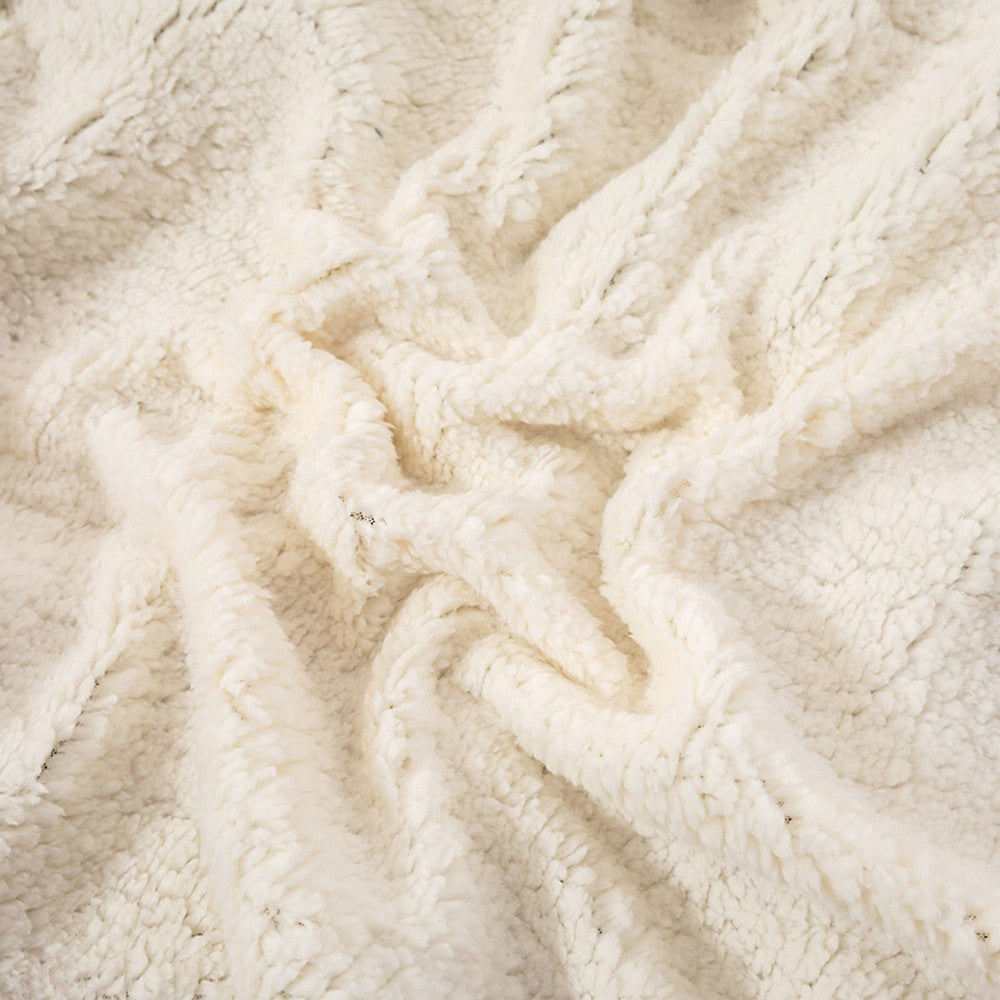 Reversible Plush Faux Mink Sherpa Lambswool Blanket