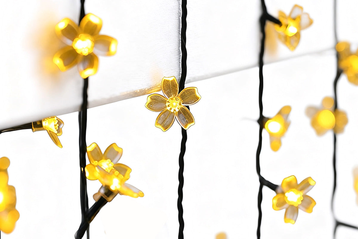Outdoor Solar String Flower Lights Fairy Lights for Garden and Christmas Decoration