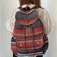 Boho Style Flap Drawstring Backpack