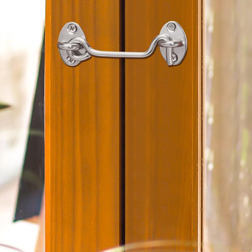 Cabin Hook Eye Brass Gate Hook Window Barn Door Latch Shed Lock Catch Holder