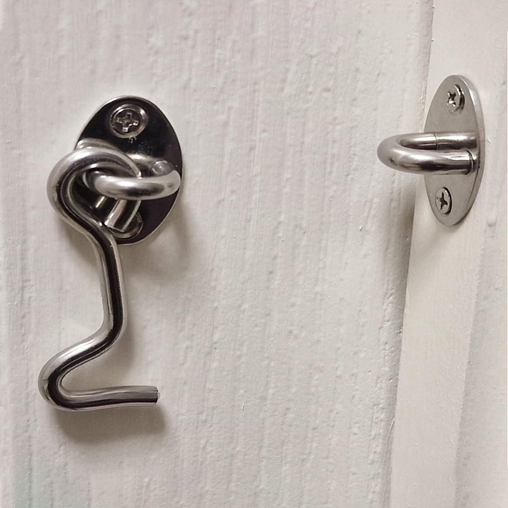 Cabin Hook Eye Brass Gate Hook Window Barn Door Latch Shed Lock Catch Holder