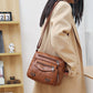 Retro Multi Pockets Crossbody Bag PU Leather Crossbody Shoulder Bag for Women