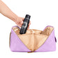 Large Capacity PU Leather Water-Resistant Checkered Cosmetic Bag Travel Makeup Bag