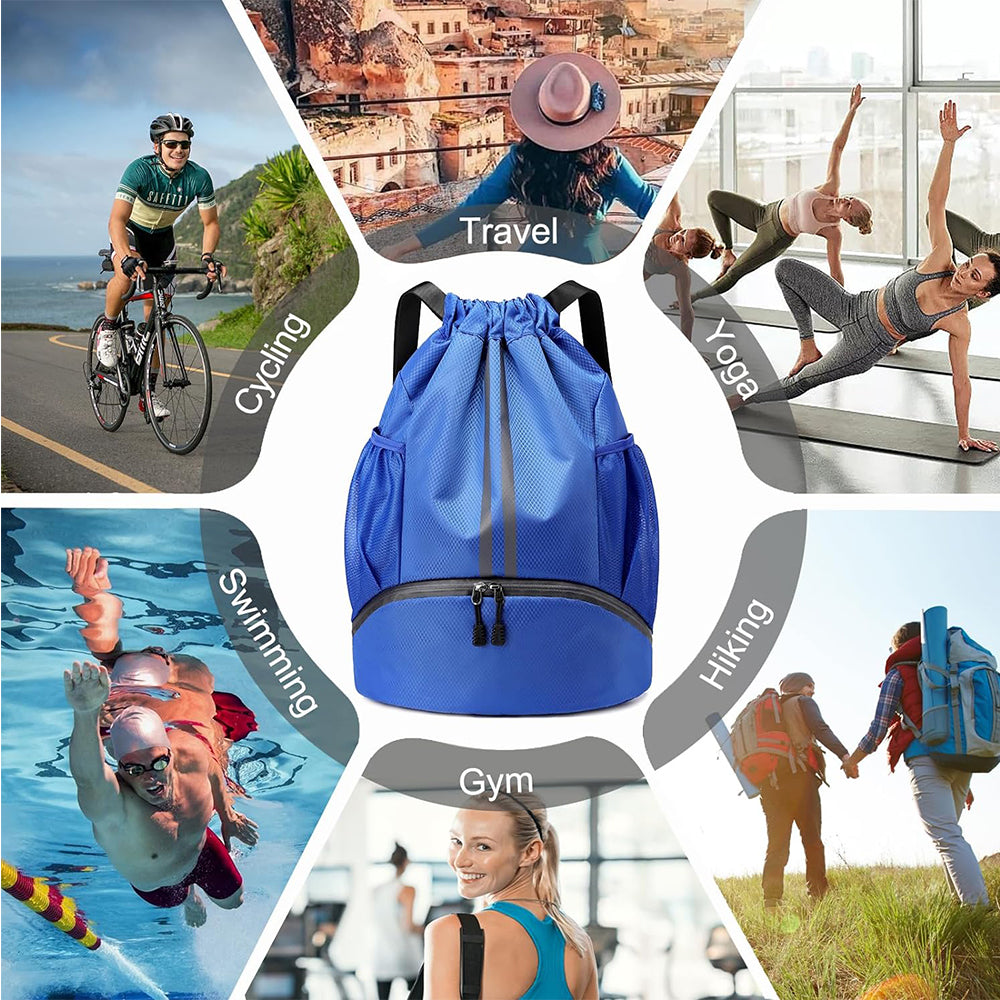 Sports Drawstring Backpack String Tote Gym Bag
