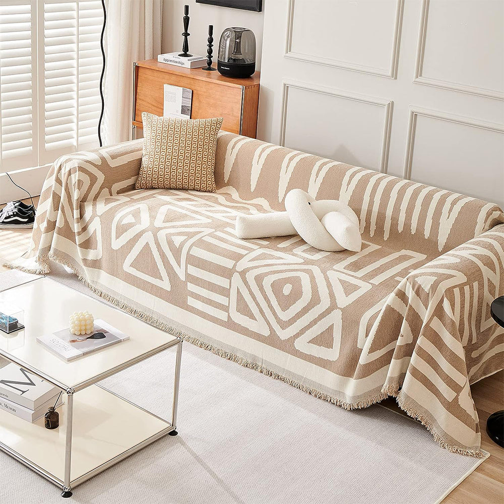 Boho Plaid Sofa Cover