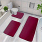 3Pcs Coral Fleece Bathroom Mat Anti Slip Toilet Rugs Fast Absorbent
