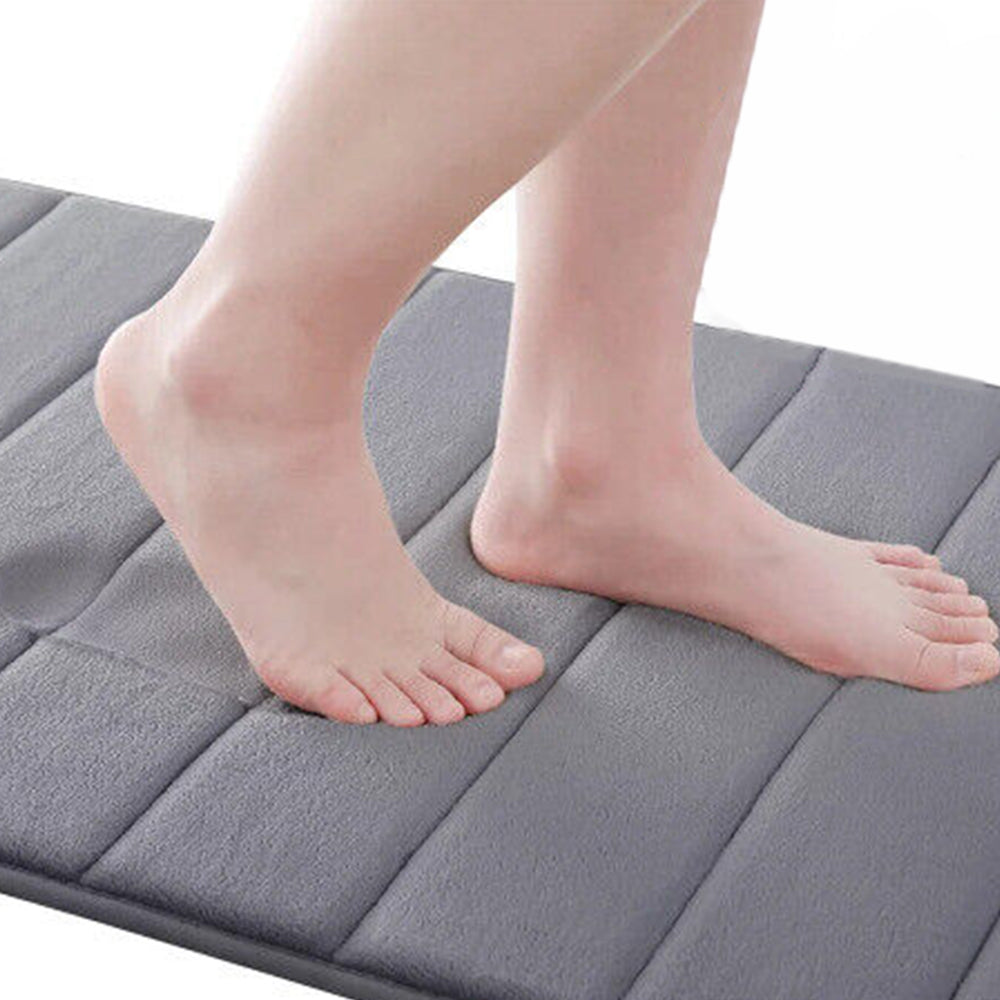 3Pcs Coral Fleece Bathroom Mat Anti Slip Toilet Rugs Fast Absorbent