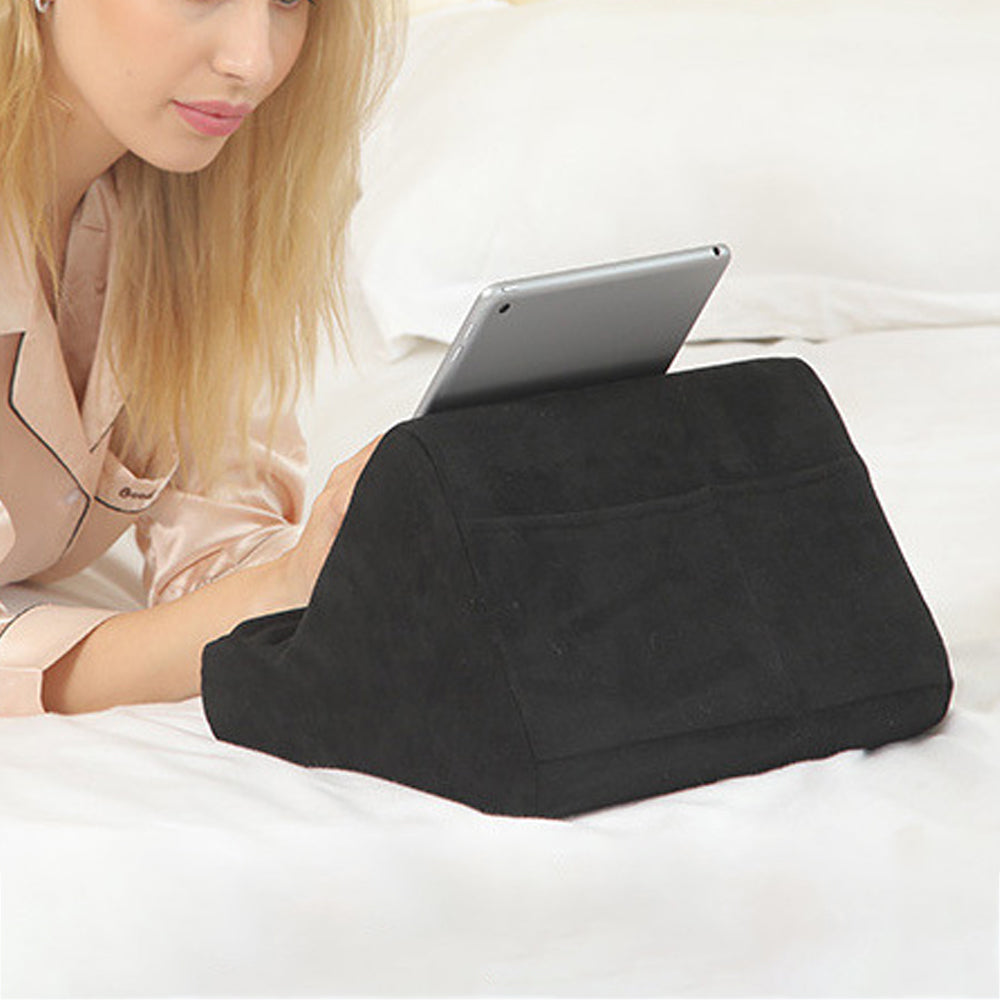 Multi-Angle Tablet Holder Compatible with iPads Lazy Holder Stand for Bed and Desk with 2 Pockets