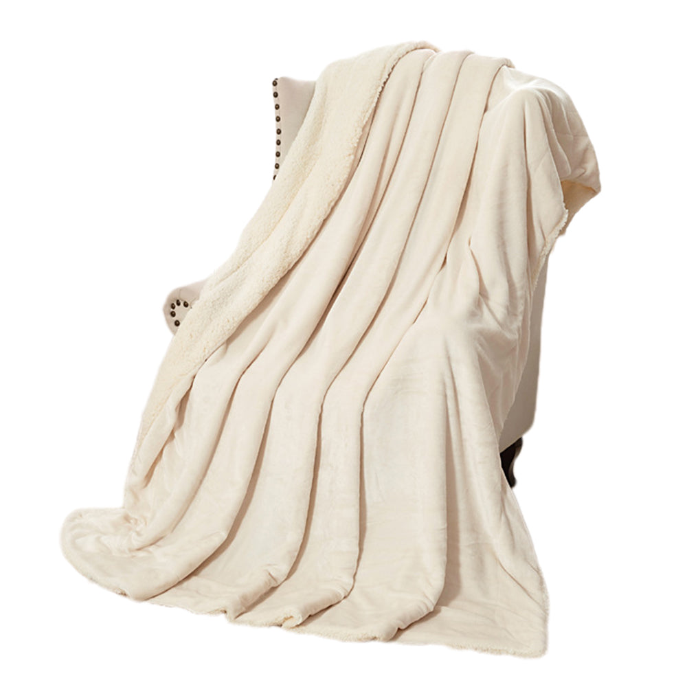 Reversible Plush Faux Mink Sherpa Lambswool Blanket
