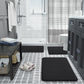 3Pcs Coral Fleece Bathroom Mat Anti Slip Toilet Rugs Fast Absorbent