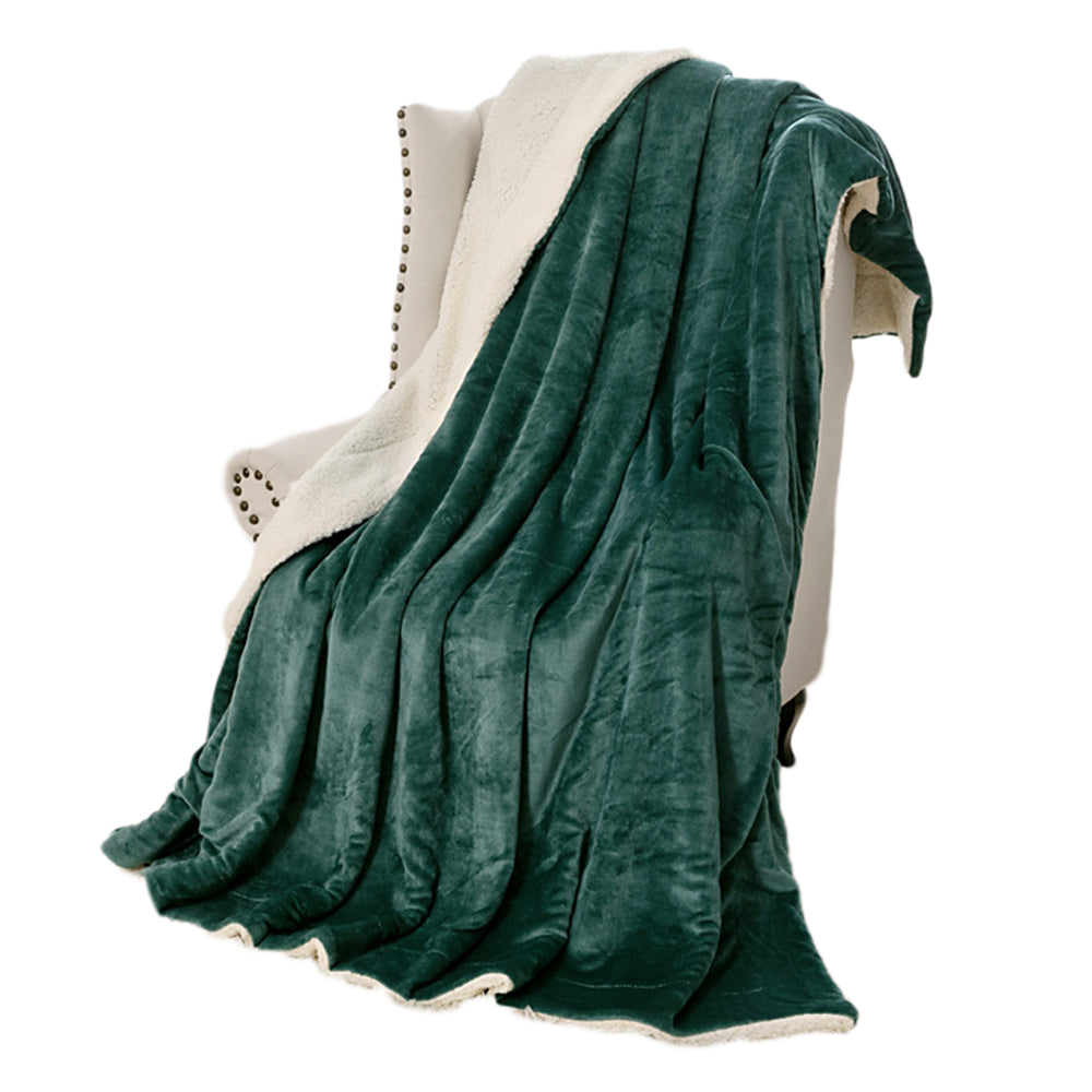 Reversible Plush Faux Mink Sherpa Lambswool Blanket