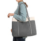 Women Laptop Tote Bag Canvas Handbag 15.6 Inch Work Shoulder Bag