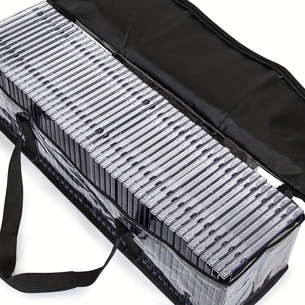 2Pcs DVD Carrying Case Holder Black Portable Storage Bag for 35-40 Discs