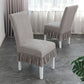 2Pcs Stretch Dining Chair Covers with Ruffled Skirt Stain and Wrinkle Resistant Fabric