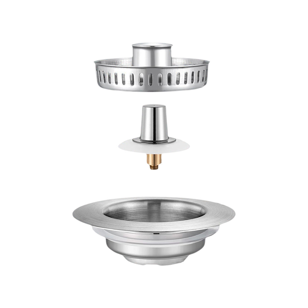 2Pcs Stainless Steel Pop Up Sink Strainer Kitchen Bathroom Waste Plug Filter Drain Stopper