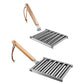 Stainless Steel Hot Dog Grill with Wooden Handle and 4 BBQ Skewers