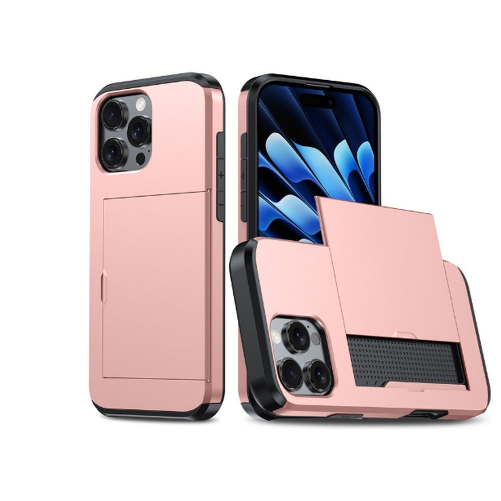 Shockproof Phone Cover Case With Card Holder For iPhone 16 Pro