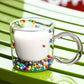 Double Wall Glass Cup with Colorful Love Granule Fillings