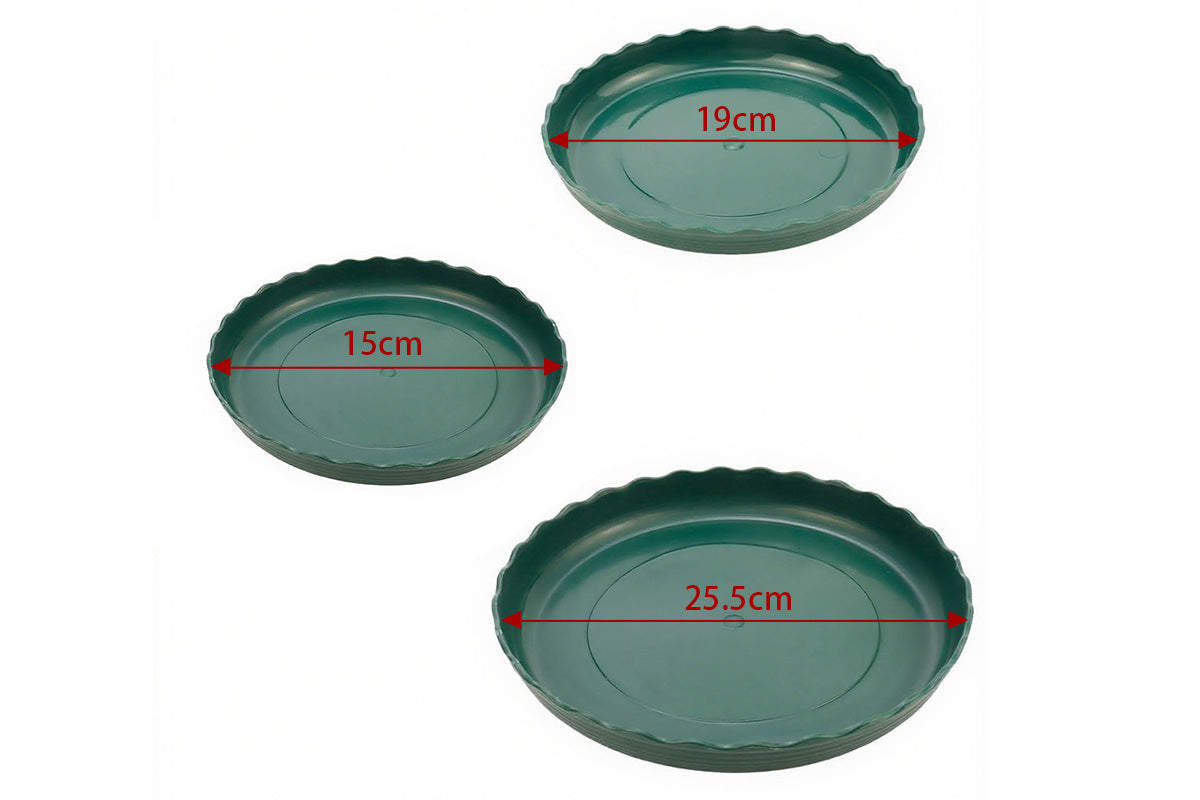 12Pcs Round Plastic Plant Saucers Durable Flower Pot Tray for Indoor Outdoor Garden