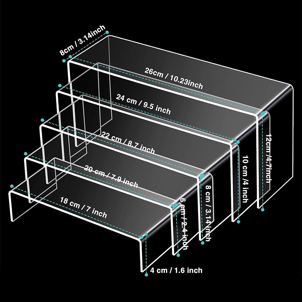 5Pcs U Shape Clear Acrylic Jewellery Display Rack