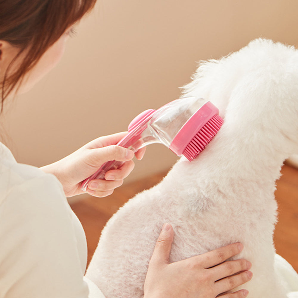 2Pcs Silicone Bath Brush with Long Handle and Shampoo Dispenser Gentle Massage