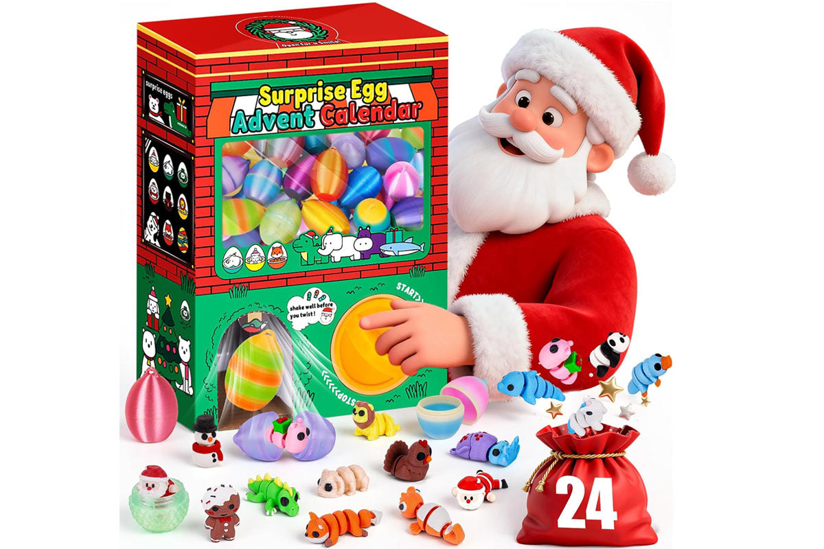 Surprise Egg Advent Calendar 24 Days Countdown Toy Gift with Animal Figures
