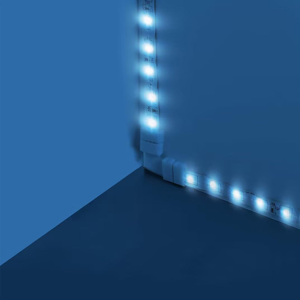 10Pcs L Shape 4-Pin 10mm LED Connectors with 20Pcs Clips for Strip Lights