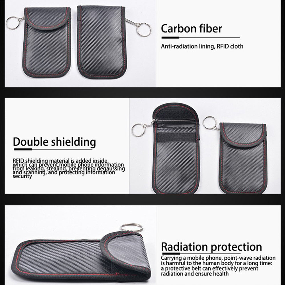 2Pcs Car Key Signal Shielding Bag RFID Keyless Car Key Partition Bag