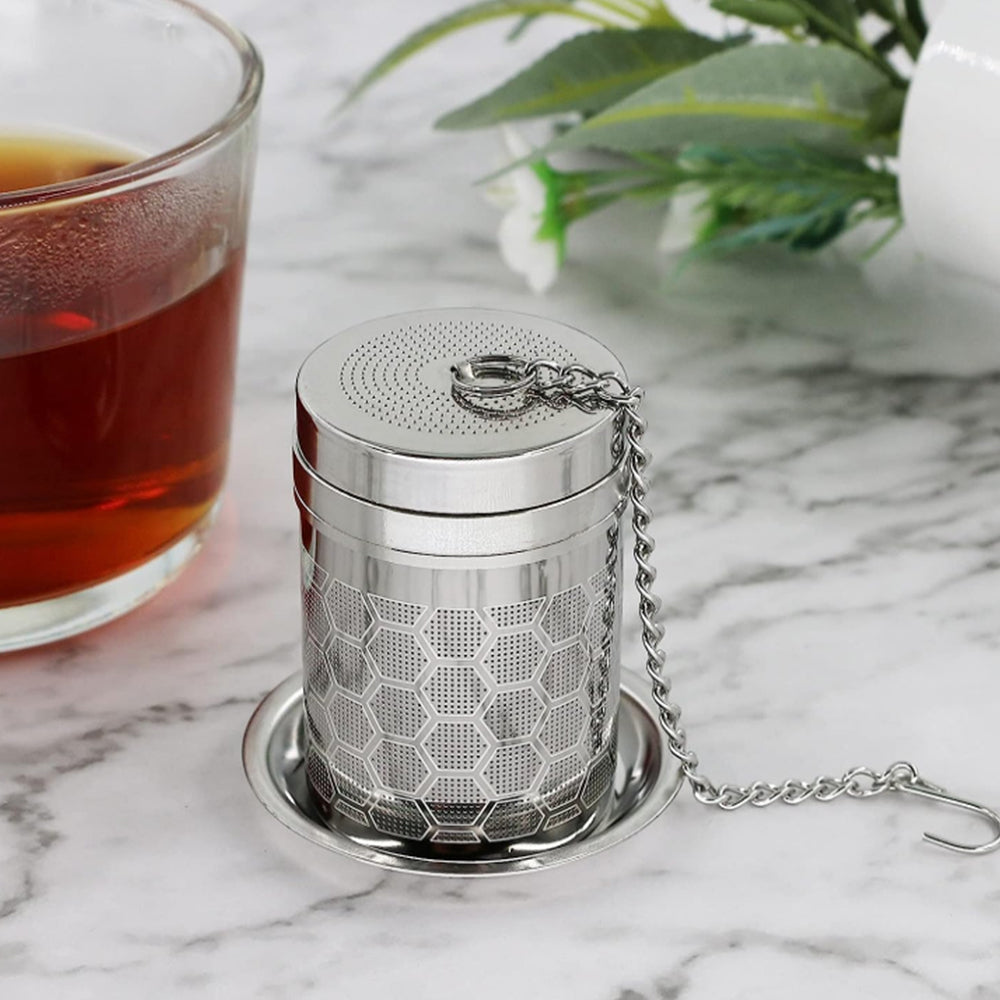 Stainless Steel Fine Mesh Tea Strainer with Drip Tray