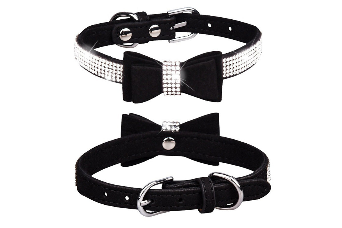 Dazzling Embellishments Dog Leashes and Collars with Bow Knot for Small Dogs Puppy